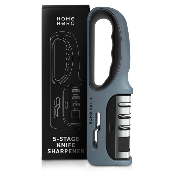 5-Stage Knife Sharpener Professional - Stainless Steel & Ceramic Kitchen Knife Sharpener Scissors Sharpener - Knife Sharpening Kitchen Tools & Gadgets
