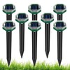 Mole Repellent Solar Powered 8 Pack,Gopher Repellent Ultrasonic,Outdoor Waterproof Vole