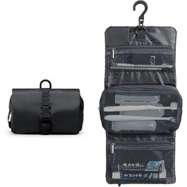 Neceser de Viaje para Hombre y Mujer, Bolsa de Tocador Plegable, Bolsa de Aseo Impermeable con Gancho, Estuche de Viaje para Artículos de Tocador y Cosmético