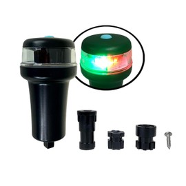 Pactrade Marine Navigation Lights for Boats LED - Red/Green Battery Powered Nav Lights for Boats - Adaptor Mounts, Fixed Base, 3-Mode Operation - 1NM Waterproof