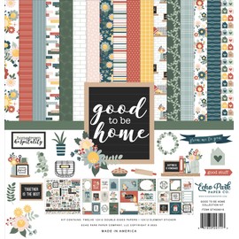 Echo Park Paper 12"X12" Modern Paper Craft Kit for Kids - Good to Be Home (12 Pieces, 0.58 lbs, All Seasons, Unisex)