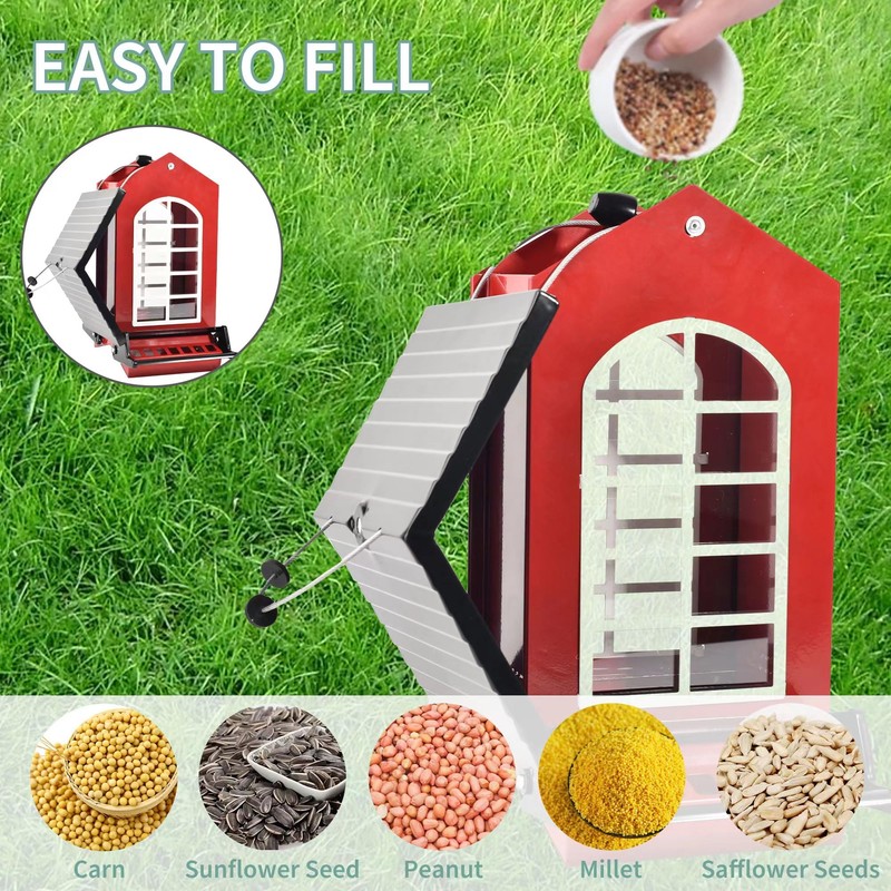 Bird Feeder Squirrel Proof Metal Hanging for Outdoor Wild Bird