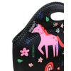 allydrew Insulated Neoprene Lunch Bag Zipper Tote, Unicorns Black