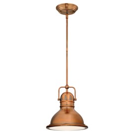 Westinghouse Lighting 63084A Boswell One-Light LED Indoor Mini Pendant, Washed Copper