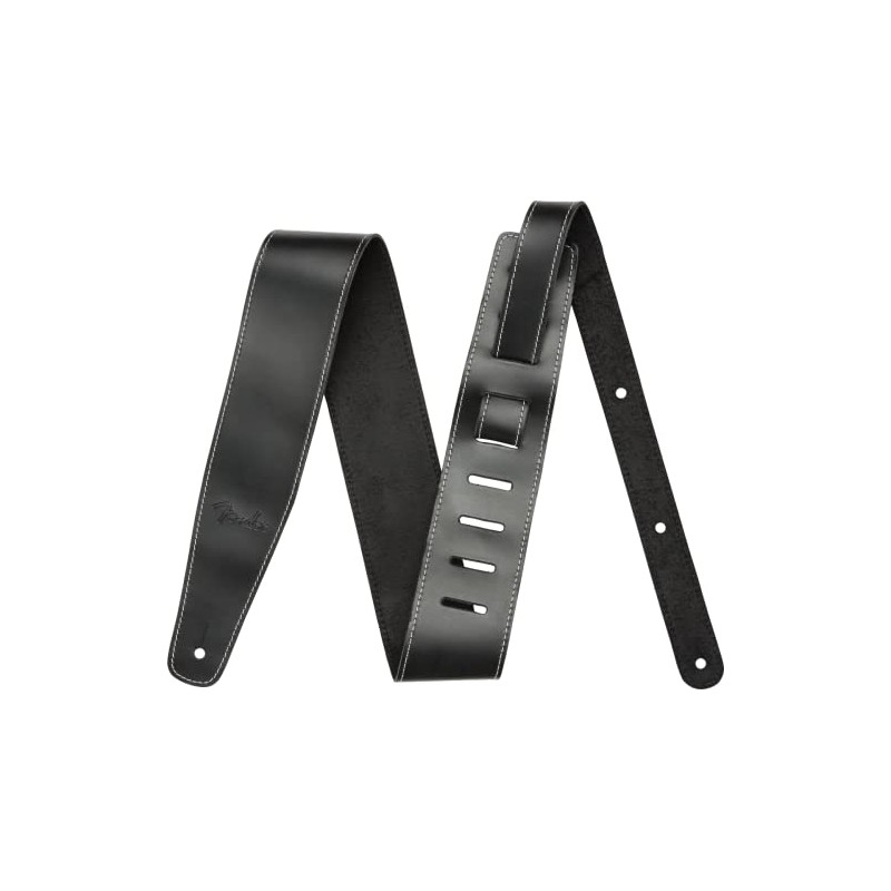 Fender Broken-In Leather Guitar Strap, 2.5in, Black