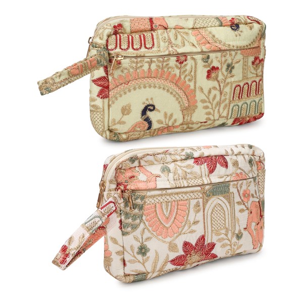 LONGING TO BUY Floral Embroidered Cosmetic Pouch, Make Up Organizer