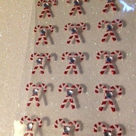 Jolee's Boutique CHRISTMAS CRAFTS CHRISTMAS GLITTER CANDY CANES WITH GEMESTONES 15 PCS