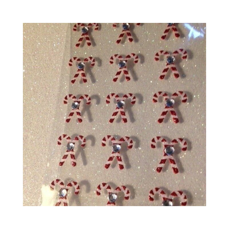 Jolee's Boutique CHRISTMAS CRAFTS CHRISTMAS GLITTER CANDY CANES WITH GEMESTONES