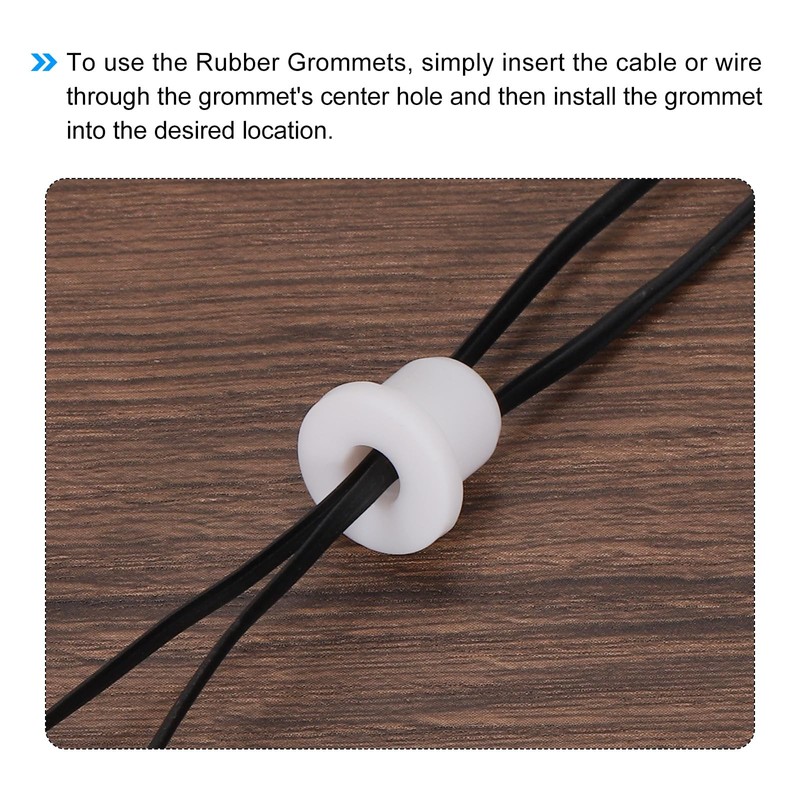sourcing map 10Pcs T Type Rubber Grommet Mount Dia 9mm