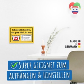 DankeDir! Schonend behandeln - Kunststoff Schild 30 x 20 cm - Männer & Frauen Geburtstagsgeschenk 22 Jahre 22er 22. Geburtstag Geschenk - Geschenkidee Geburtstagskarte Partydeko Geburtstagsdeko