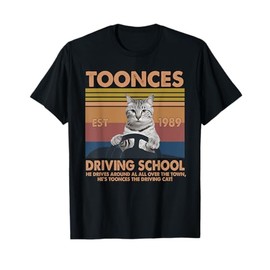 Toonces Driving School Est. 1989 The Driving Cat Retro T-Shirt