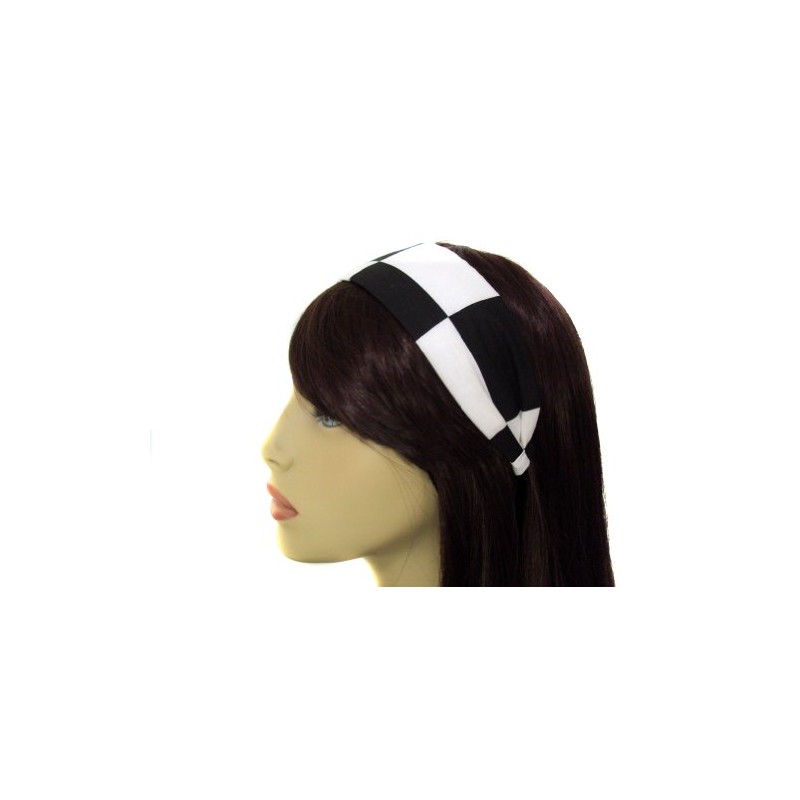 EmilyRose Couture Headband Collection-2" Wide (2" Wide, Black/White Checkerboard)