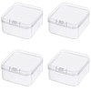 Globellapro 4PCS Square Transparent Plastic Organize,Small Storage Box with Lids,Empty