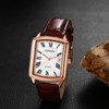 Men Watches Square Leather Seiko Watch Waterproof Quartz Watch Leather