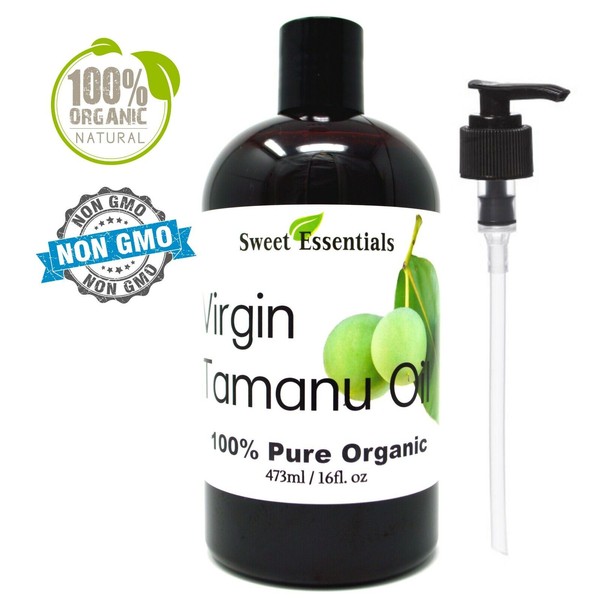 Organic Unrefined Tamanu Oil | 16oz | Imported From Tahiti | 100% Pure