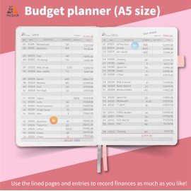 HUSAN Budget Planner - Undated Accounting Ledger Book, Bill Organizer, Account Tracker Notebook with Stickers, Manage and Optimize Your Finance, A5 Size, Tiger Stripes Hardcover - Pink
