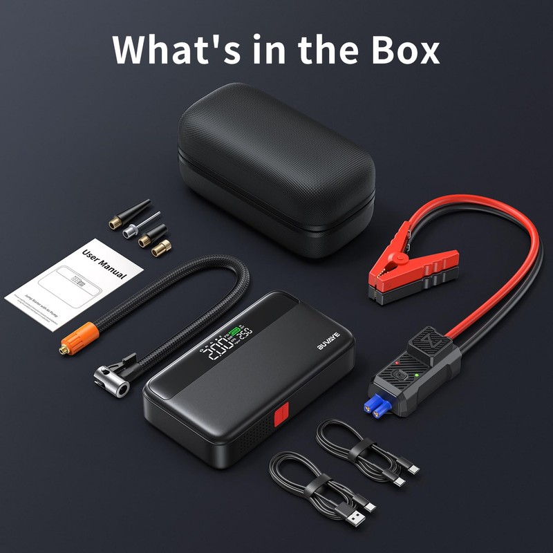 Jump Starter with Air Compressor, 5000A Battery Jumper Starter Portable
