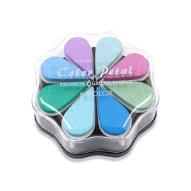 8 Colors Flower Petals Ink Pad Kids Rainbow Ink Pad
