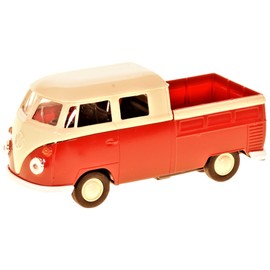 DieCast Metal Miniature Model Car 1:36-39 VW Volkswagen T1 Double Cabin Flatbed Red White Welly