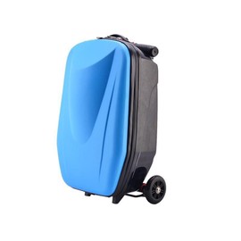 GDLHY Scooter Suitcase Carry On Hardshell Ride On Suitcase Scooter for Kids Age 4-15, Multifunctional Ride On Lightweight Kids Luggage with Wheels(Size:Blue)