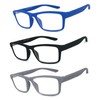 VeryHobby Men Women Retro Square Rubberized Frame Reading Glasses Spring