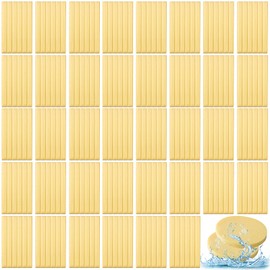 Foaincore 600 Pieces Compressed Facial Sponge Round Facial Sponge for Estheticians Face Sponges for Cleansing Makeup Removal Wash Pads Disposable Sponges for Women Spa Exfoliating Cleansing(Yellow)