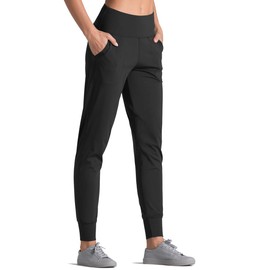 Dragon Fit Joggers for Women Athletic Sweatpants with Pockets High Waist Workout Yoga Tapered Lounge Pants Black