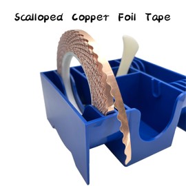 ARTIMUSES Black Backed 1/4 Inch Scalloped Copper Foil Tape for Stained Glass, DIY Handicrafts, Crafting