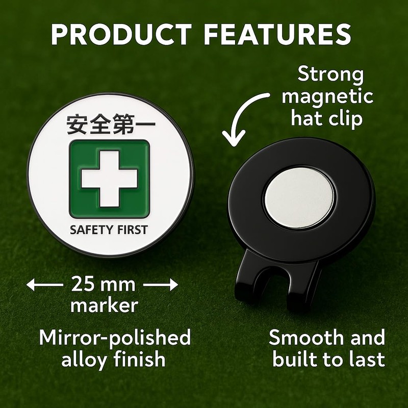 Don Flyee Golf Marker Magnet Safety First Alloy Hat Clip