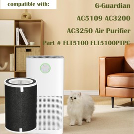 FLT5100 Filter O Replacement for Germ-Guardian: Air Purifier HEPA Pure Filter for Model AC5109W AC5109 FLT5100PTPC with Activated Carbon Layer for Home Use - 1 Pack