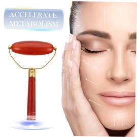 TOVINANNA 1pc Agate Scraping Board Face Massaging Tool Face Tools Massage Tools Jade Eye Jade Roller Guasha Facial Tool Jade Massager Eye Puffiness Jade Roller Handheld Massager Red