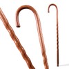 Brazos Handcrafted Wood Walking Cane, Twisted Oak, Crook Style Handle,