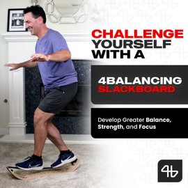 4Balancing Balance Trainer for Adults - Slackboard Standing Desk Balance Board and Home Workout Equipment, Balance Trainer for Yoga, Strength, Coordination, Concentration - Scandi