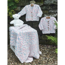 James Brett Flutterby Baby Knitting Pattern Cardigans & Blanket (JB881)