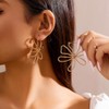 Large Linear Flower Hoop Earrings for Women Geometric Irregular Wire