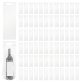 TANEMUDO 520 Pcs Plastic Wine Bags with Handles, 18 x 6 Inch Clear Tamper Proof Wine to Go Bags with Adhesive Seal for Travel, Restaurant, Party, Wedding, Gifts Supplies