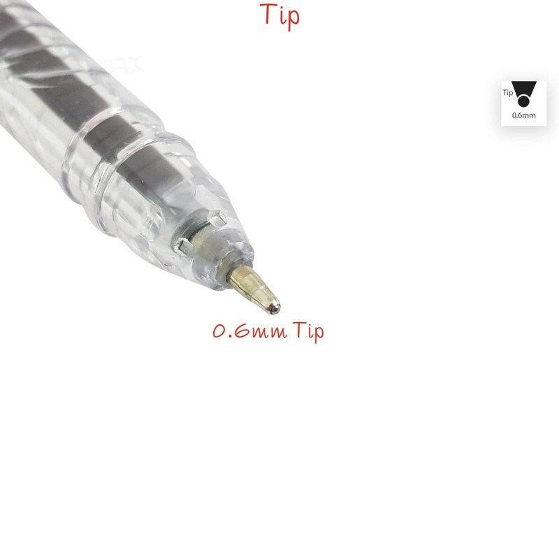 SAINO GlideStic Ballpoint Pens, BLUE, Fine Point (0.6mm), Pack of