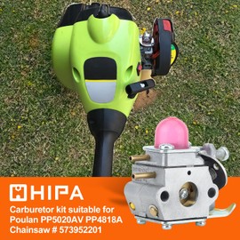 Hipa 545081808 C1U-W18 Carburetor for Poulan Featherlite Weed Eater SST25 530071752 SST25C FL20 FL20C FL23 FL25 FL26 FL26C FX26 FX26S FX26SC P1500 P2500 P3500 P4500 P4500F String Trimmer Weedeater
