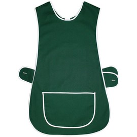 Kentex Online 2 Pack Women's Home Work Tabbard Apron Plain Coloured Single Large Pocket Side Fastening Tabards (OS, Bottle Green)