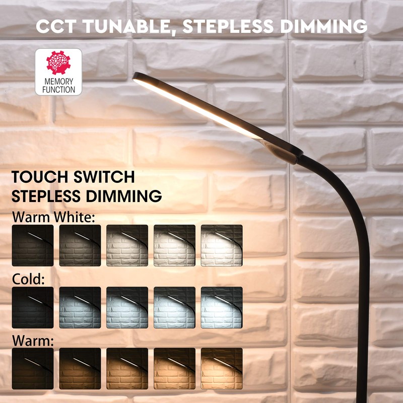 TEKLED® LED Desk Lamp | Stepless Dimmable with Flexible Gooseneck