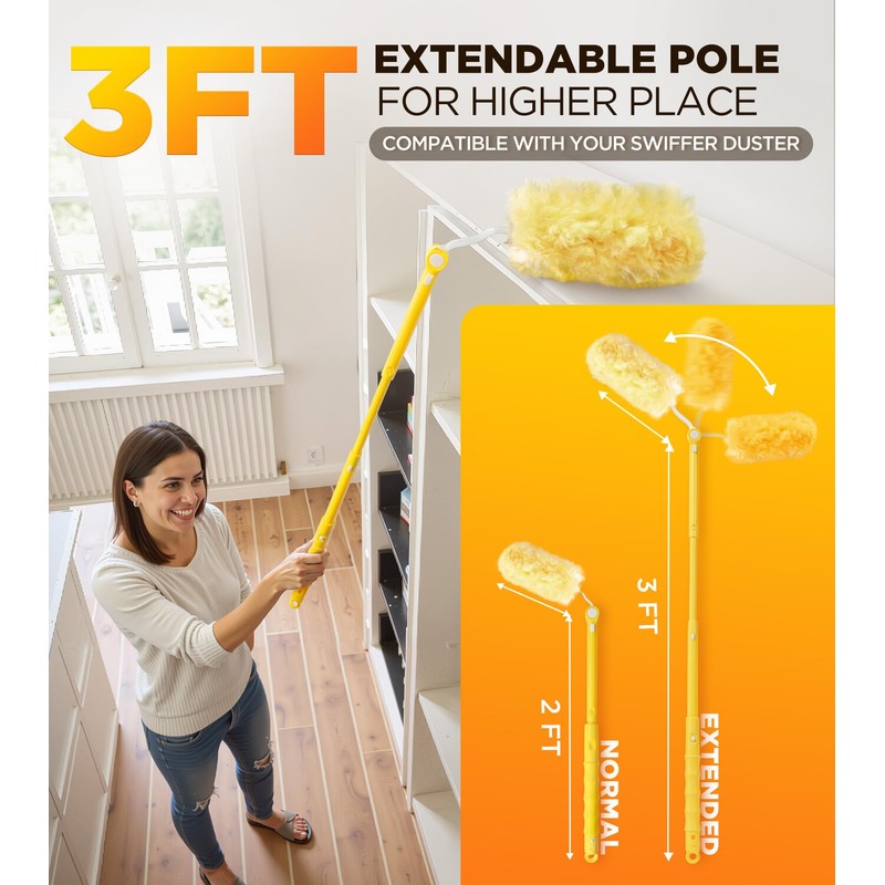 Heavy Duty Duster Refill Kit for Swiffer Duster with 3