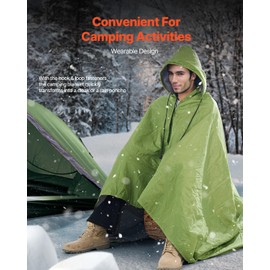 VEVOR Waterproof Camping Blanket, Large Warm Wearable Outdoor Fleece Stadium Blanket, Windproof, Flame Retardant, Great for Picnics, Hiking, Sports Events, Travel, Beach, Car, 79" x 59", Army Green