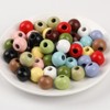 Wambere Pack of 100 Diameter 20 mm Colourful Wooden Beads