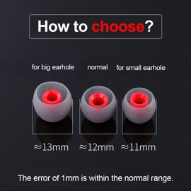48 Stücke Ersatz Silikon Ohrstöpsel, Kopfhörer Ohrpolster, Ersatzpolster Ohrpolster, Kompatibel mit den meisten in-Ear Kopfhörer, 4 Farbe, 3 Größen (11/12/13mm)