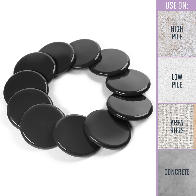 Super Sliders Reusable Furniture Sliders for Carpet – 3-1/2" Round