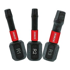 Diablo Assorted Square Drive Bits with MaxTorque Zone for Durability and Impact Resistance - Optimized Tip, Laser Engraved Bit Type - 1" Length, 3-Pack - DSQV1-S3