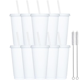 Reusable 24 Oz,Plastic Cups, (10, Weiß)