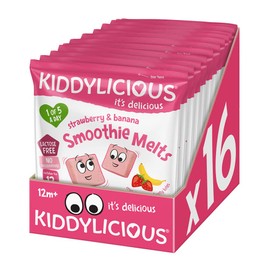 Kiddylicious Strawberry and Banana Smoothie Melts, 16 x 6g