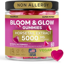HealRich Hair, Skin & Nails Gummies - Biotin, Collagen & Zinc Formula for Women - Vegan Hair Growth Supplements - Kids & Adults - USA Made