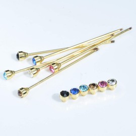 VVCome Collar de piedra de cristal brillante con barra para corbata, corbata y cuello de camisa, para hombres, con caja de regalo